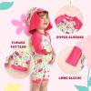 imageToddler Baby Girls Swimsuit OnePiece Zipper Swimwear UPF 50 Sun Protection Bathing Suit with HatRosered1