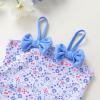 imageYOUNGER TREE Toddler Baby Girl Swimsuit Infant One Piece Bathing Suits with Hat Newborn Summer Beach SwimwearBlue Floral