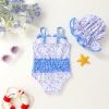 imageYOUNGER TREE Toddler Baby Girl Swimsuit Infant One Piece Bathing Suits with Hat Newborn Summer Beach SwimwearBlue Floral