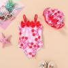 imageYOUNGER TREE Toddler Baby Girl Swimsuit Infant One Piece Bathing Suits with Hat Newborn Summer Beach SwimwearCherry