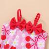 imageYOUNGER TREE Toddler Baby Girl Swimsuit Infant One Piece Bathing Suits with Hat Newborn Summer Beach SwimwearCherry