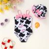imageYOUNGER TREE Toddler Baby Girl Swimsuit Infant One Piece Bathing Suits with Hat Newborn Summer Beach SwimwearCows