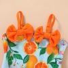 imageYOUNGER TREE Toddler Baby Girl Swimsuit Infant One Piece Bathing Suits with Hat Newborn Summer Beach SwimwearOrange