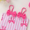 imageYOUNGER TREE Toddler Baby Girl Swimsuit Infant One Piece Bathing Suits with Hat Newborn Summer Beach SwimwearPink Bows and Stripes