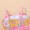 imageYOUNGER TREE Toddler Baby Girl Swimsuit Infant One Piece Bathing Suits with Hat Newborn Summer Beach SwimwearPink Flower