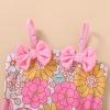 imageYOUNGER TREE Toddler Baby Girl Swimsuit Infant One Piece Bathing Suits with Hat Newborn Summer Beach SwimwearPink Flower