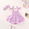 imageYOUNGER TREE Baby Girl Clothes Infant Summer Romper Dress Sleeveless Bodysuit Jumpsuit with Headband Toddler OutfitsLight Purple