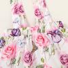 imageYOUNGER TREE Infant Toddler Baby Girl Summer Outfit Sunflower Strap Sets Sleeveless Romper Suspender Skirt 3pcs Clothing SetsPurple Floral