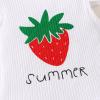 imageYOUNGER TREE Infant Toddler Baby Girl Summer Outfit Sunflower Strap Sets Sleeveless Romper Suspender Skirt 3pcs Clothing SetsStrawberries