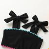 imageYOUNGER TREE Toddler Girls Two Pieces Swimsuit Color Block Stripe Swimwear Summer Beach Bathing Suit 18M5TBlack Flower Bud