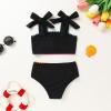 imageYOUNGER TREE Toddler Girls Two Pieces Swimsuit Color Block Stripe Swimwear Summer Beach Bathing Suit 18M5TBlack Flower Bud