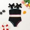 imageYOUNGER TREE Toddler Girls Two Pieces Swimsuit Color Block Stripe Swimwear Summer Beach Bathing Suit 18M5TBlack Flower Bud
