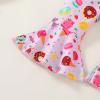 imageYOUNGER TREE Baby Girl 1st Birthday Outfit  My First Birthday Romper ampamp Flared PantsIce Cream Sweet One