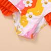 imageYOUNGER TREE Toddler Swimsuit Girl Color Block Stripe OnePiece Swimwear Baby Girl Bathing SuitsFlower Smile