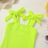 imageYOUNGER TREE Toddler Swimsuit Girl Color Block Stripe OnePiece Swimwear Baby Girl Bathing SuitsFluorescent Green