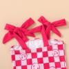 imageYOUNGER TREE Toddler Swimsuit Girl Color Block Stripe OnePiece Swimwear Baby Girl Bathing SuitsGrid and Smile Face