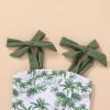 imageYOUNGER TREE Toddler Swimsuit Girl Color Block Stripe OnePiece Swimwear Baby Girl Bathing SuitsPalm