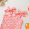 imageYOUNGER TREE Toddler Swimsuit Girl Color Block Stripe OnePiece Swimwear Baby Girl Bathing SuitsPeach Pink Flowers