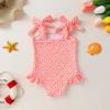 imageYOUNGER TREE Toddler Swimsuit Girl Color Block Stripe OnePiece Swimwear Baby Girl Bathing SuitsPeach Pink Flowers