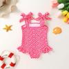 imageYOUNGER TREE Toddler Swimsuit Girl Color Block Stripe OnePiece Swimwear Baby Girl Bathing SuitsRose Red Flowers