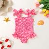 imageYOUNGER TREE Toddler Swimsuit Girl Color Block Stripe OnePiece Swimwear Baby Girl Bathing SuitsRose Red Flowers