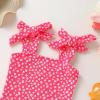 imageYOUNGER TREE Toddler Swimsuit Girl Color Block Stripe OnePiece Swimwear Baby Girl Bathing SuitsRose Red Flowers