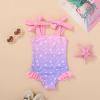 imageYOUNGER TREE Toddler Swimsuit Girl Color Block Stripe OnePiece Swimwear Baby Girl Bathing SuitsStar