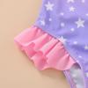 imageYOUNGER TREE Toddler Swimsuit Girl Color Block Stripe OnePiece Swimwear Baby Girl Bathing SuitsStar