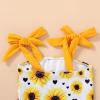 imageYOUNGER TREE Toddler Swimsuit Girl Color Block Stripe OnePiece Swimwear Baby Girl Bathing SuitsSunflower and Heart