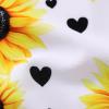 imageYOUNGER TREE Toddler Swimsuit Girl Color Block Stripe OnePiece Swimwear Baby Girl Bathing SuitsSunflower and Heart
