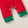 imageYOUNGER TREE Baby Boy Christmas Outfits Infant Boy Santa Long Sleeve Jumpsuit Romper First Xmas Christmas Outfits with HatGreen Stripes