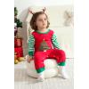 imageYOUNGER TREE Baby Boy Christmas Outfits Infant Boy Santa Long Sleeve Jumpsuit Romper First Xmas Christmas Outfits with HatGreen Stripes