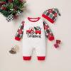 imageYOUNGER TREE Baby Boy Christmas Outfits Infant Boy Santa Long Sleeve Jumpsuit Romper First Xmas Christmas Outfits with HatTractor