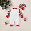 imageYOUNGER TREE Baby Boy Christmas Outfits Infant Boy Santa Long Sleeve Jumpsuit Romper First Xmas Christmas Outfits with HatTractor