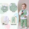 imageYOUNGER TREE Toddler Boy Clothes Suit Gentleman Wedding Outfits Baby Formal Dress 4Piece SetLight Green