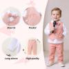 imageYOUNGER TREE Toddler Boy Clothes Suit Gentleman Wedding Outfits Baby Formal Dress 4Piece SetPink