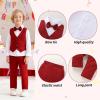 imageYOUNGER TREE Toddler Boy Clothes Suit Gentleman Wedding Outfits Baby Formal Dress 4Piece SetRed