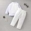 imageYOUNGER TREE Toddler Boy Clothes Suit Gentleman Wedding Outfits Baby Formal Dress 4Piece SetWhite