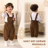 imageYOUNGER TREE Baby Boy Girl Overalls Newborn Infant Corduroy Suspender Pants Animal Romper Jumpsuit with Hat Toddler ClothesBear