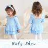 imageYOUNGER TREE Baby Girl Fall Clothes Infant Long Sleeve Ruffle Romper Dress with Headband Cute Toddler Winter OutfitsBlue