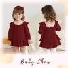 imageYOUNGER TREE Baby Girl Fall Clothes Infant Long Sleeve Ruffle Romper Dress with Headband Cute Toddler Winter OutfitsBurgundy
