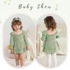 imageYOUNGER TREE Baby Girl Fall Clothes Infant Long Sleeve Ruffle Romper Dress with Headband Cute Toddler Winter OutfitsLight Green