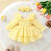 imageYOUNGER TREE Baby Girl Fall Clothes Infant Long Sleeve Ruffle Romper Dress with Headband Cute Toddler Winter OutfitsLight Yellow