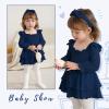 imageYOUNGER TREE Baby Girl Fall Clothes Infant Long Sleeve Ruffle Romper Dress with Headband Cute Toddler Winter OutfitsNavy Blue