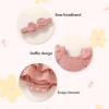 imageYOUNGER TREE Baby Girl Fall Clothes Infant Long Sleeve Ruffle Romper Dress with Headband Cute Toddler Winter OutfitsPink