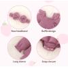 imageYOUNGER TREE Baby Girl Fall Clothes Infant Long Sleeve Ruffle Romper Dress with Headband Cute Toddler Winter OutfitsPink Purple