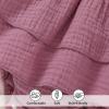 imageYOUNGER TREE Baby Girl Fall Clothes Infant Long Sleeve Ruffle Romper Dress with Headband Cute Toddler Winter OutfitsPink Purple