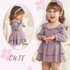 imageYOUNGER TREE Baby Girl Fall Clothes Infant Long Sleeve Ruffle Romper Dress with Headband Cute Toddler Winter OutfitsPurple