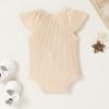 imageYOUNGER TREE Infant Toddler Baby Girls Romper Lace Flutter Sleeve Bodysuit Cotton Summer OutfitsKhaki