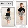 imageYOUNGER TREE Newborn Baby Girl Romper Dress Outfits Long Sleeve Floral Tutu Bodysuit with Leggings Hat Infant Fall ClothesBlack